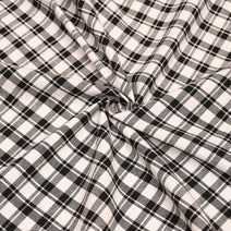 T15- Black, White Tartan Fabric