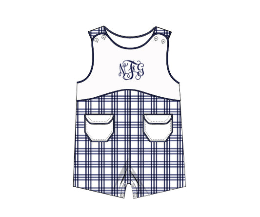 PP181 - Dark navy plaid printing in 4.0 fabric