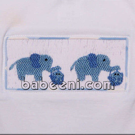 Elephant smocked boy clothing set - BC 691