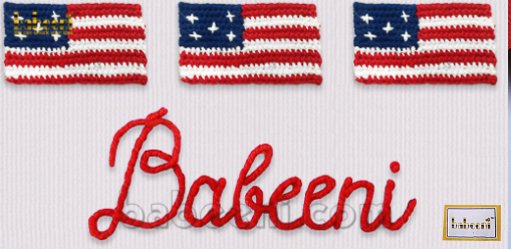 American flag with Babeeni embroidery  - CP98