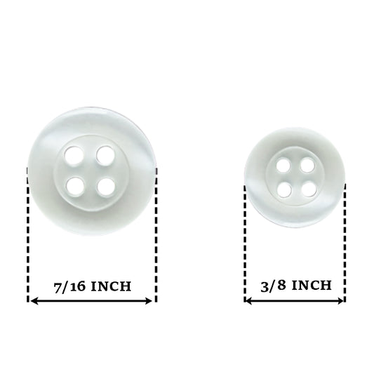 White Plastics button for shirt- BU11