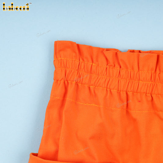 Orange Khaki Short For Girl - BT94