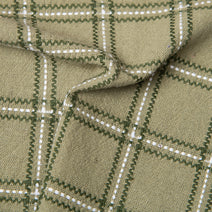 M93- Moss green plaid flannel fabric