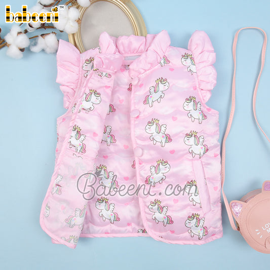 Unicorn printed quilted coat for children – QC 109