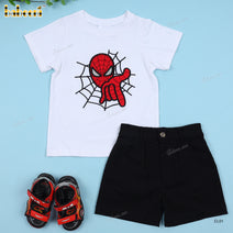 Applique Spiderman Outfit For Boy - BC1141