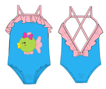 Stunning turquoise pomfret swimwear for little girl - SW 430