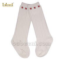 Nice baby embroidered flowers white socks- HS 02