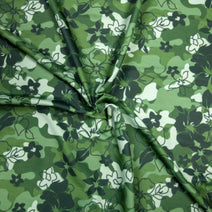 TY07- Olive color Flowers Two Yarn printed 4.0 fabric