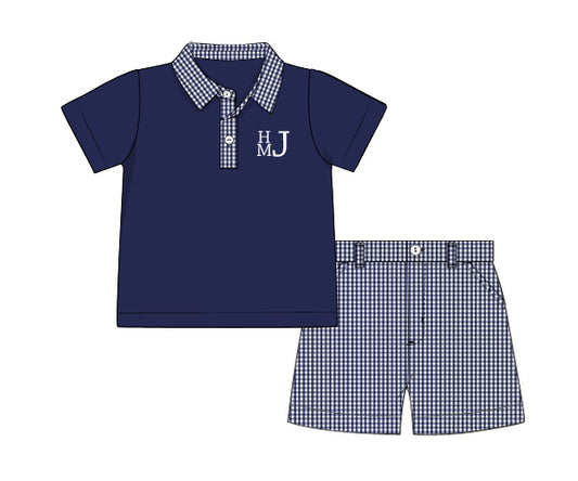 B55 - Navy gingham