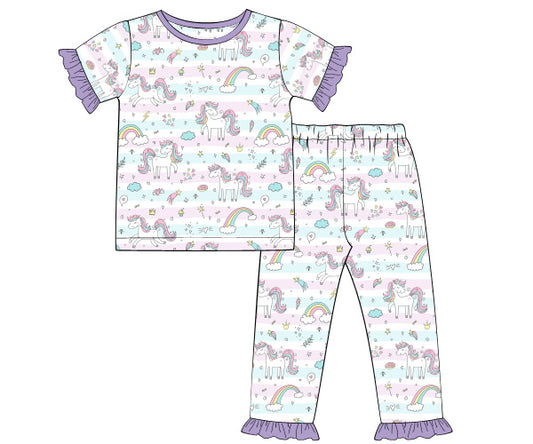 K373- unicorn, rainbow knit printing 4.0