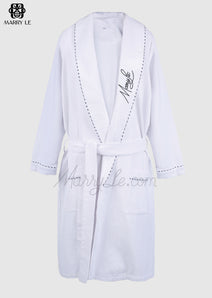 BATHROBE WITH PIPING HEMLINE - MD427