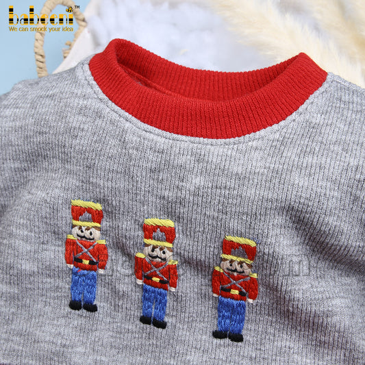 Soldier embroidery baby cardigan - ST 069