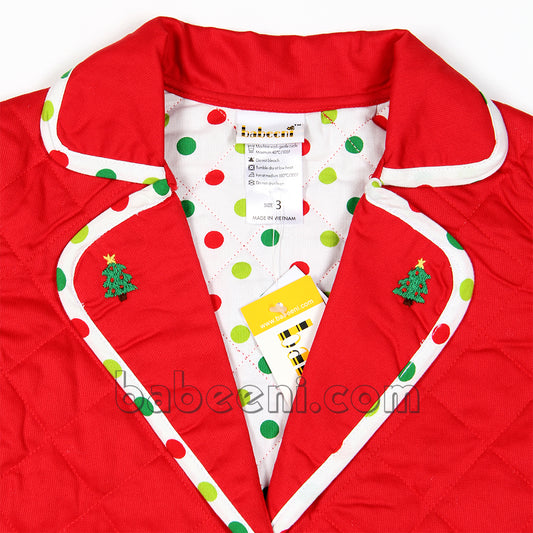 Cute quilted red girls jacket - QC 78