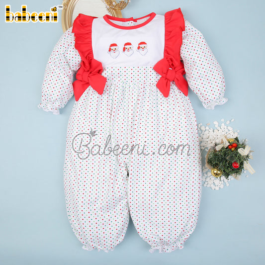 Santa embroidery girl bubble - DR3749