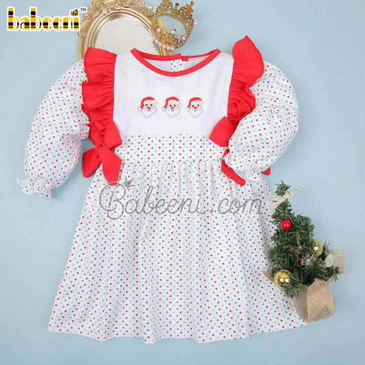 Santa embroidery girl dress - DR3750