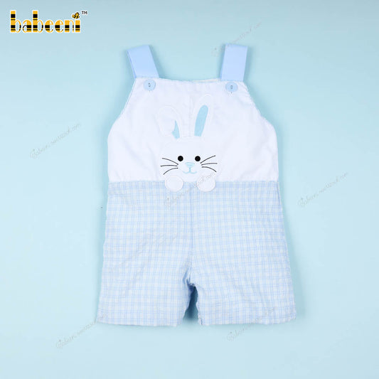 Applique Shortall Blue Easter Bunny For Boy - BC1116