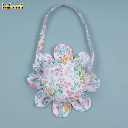 Lovely flower shape kid bag with a lot of flowers pattern - KB90