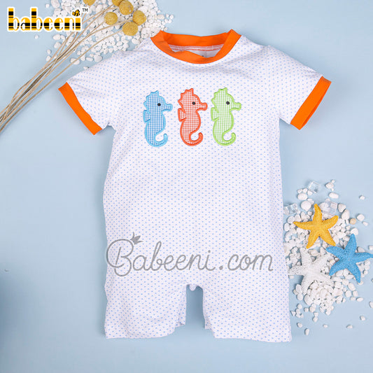 Sea horse applique boy bubble – BC 1019