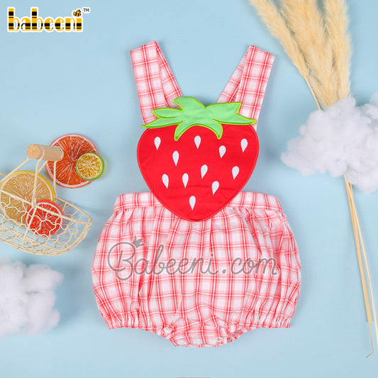 Strawberry applique baby bubble – BC 1023