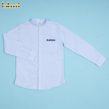 Boy Shirt In Light Blue With Letters Embroidered  - BC1261