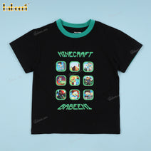 Boy T-shirt In Black And Green Minecraft - BC1305