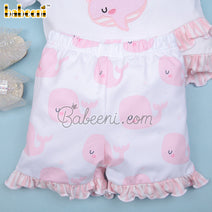 Whale applique girl two piece set – DR 3483