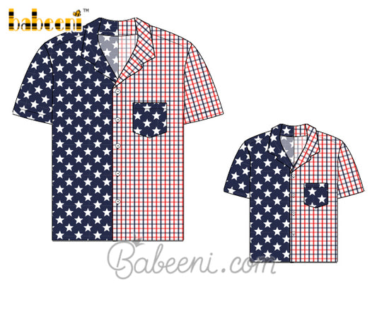 Star printed daddy & boy shirt on Independence – DM 14