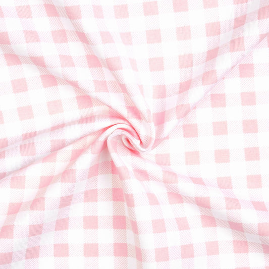 K79 - Pink gingham knit fabric