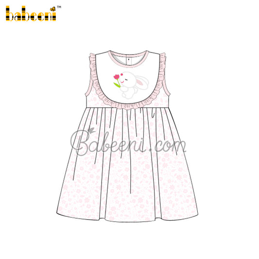 Rabbit applique girl flower dress – DR 3528