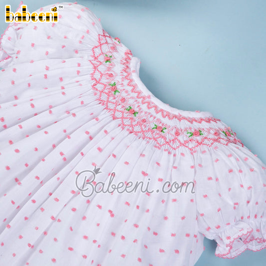 Floral geometric smocking baby clothing – DR 3386