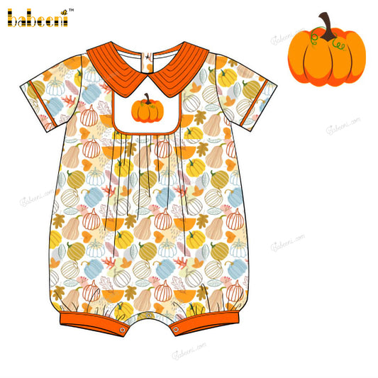 Boy Bubble Pumpkin Hand Embroidered - BC1289