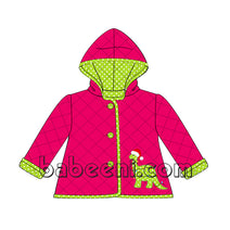 Delightful Dinosaur Quilted Coat for little girl - QC 23