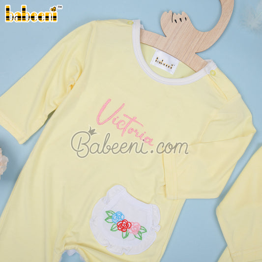 Flower hand embroidery bubble for newborn twins – GS 29