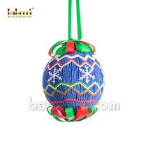 Ice flake smocked Christmas ornament - CO 02