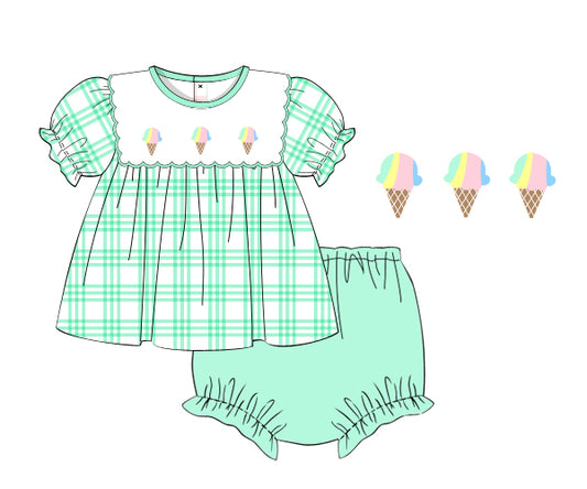 PP179 - baby green plaid printing in 4.0 fabric