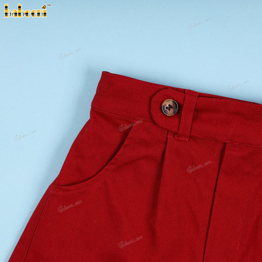 Red Khaki Short For Boy - BT81