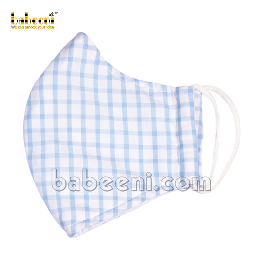 Blue windowpane face mask - FA 106