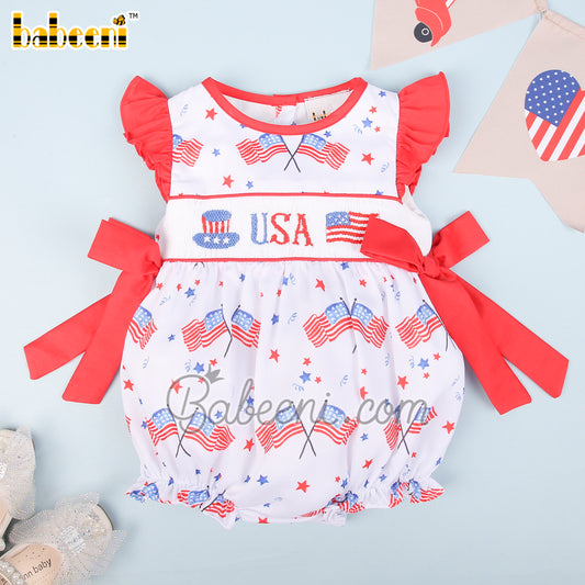 4th of July pattern smocked bubble – DR 3434