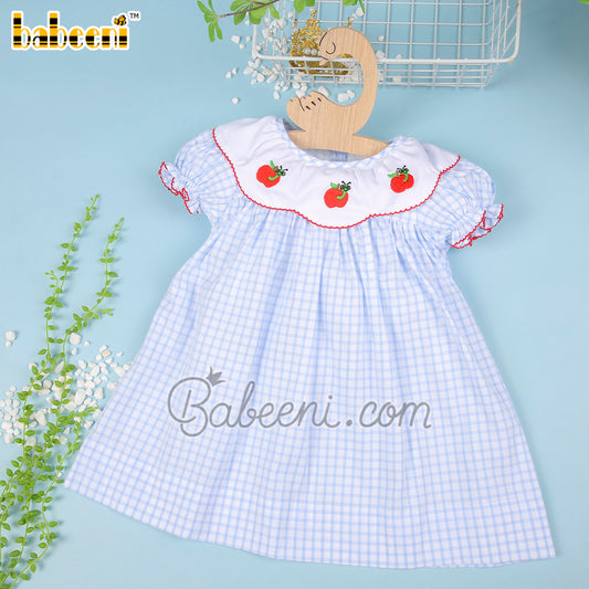 Apple embroidery girl dress - DR3716