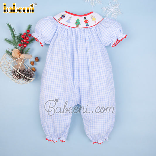 Christmas patterns smocked baby long bubble - DR3740