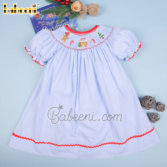 Ginger bread & candy smocked bishop dress - DR3741