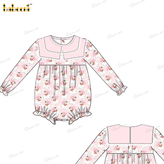 Girl Bubble In Pink Long Sleeve Christmas Theme - DR4040