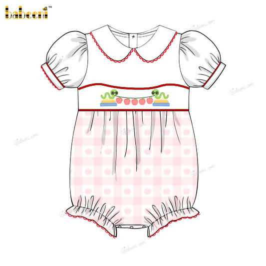 Girl Bubble Hand Smocked Back To School Theme - DR3960