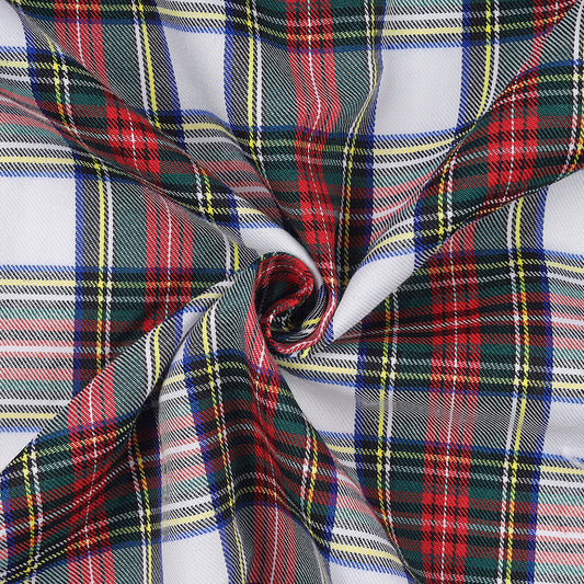 T59 - Red, green, white tartan fabric