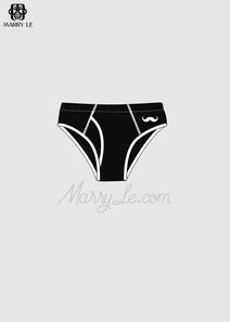 BEARD EMBROIDERY BLACK MAN BRIEF - MD284