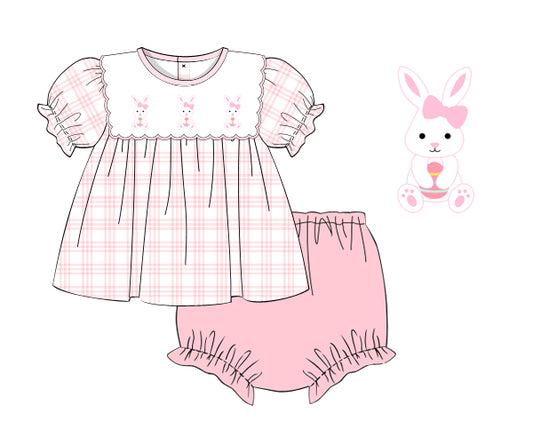 PP177 - baby pink plaid printing in 4.0 fabric