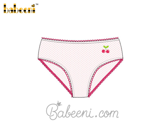 Cherry embroidery red polka women underwear - UW 07