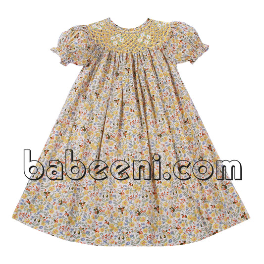 Nice daisy smocked bishop dress - DR 2523