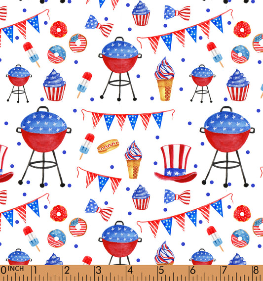 F177- barbecue stove, cupcake, flag pique printing 4.0