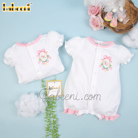 Flower wreath embroidery bubble for twins – GS 22